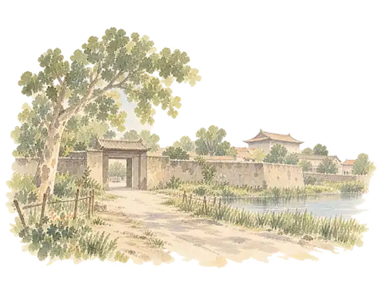 1875年 — 行政の中心をつくるを題材にした淡い水彩の想像図