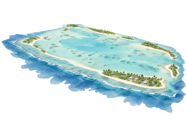 フナフティの環礁と礁湖の関係を表す概念図
