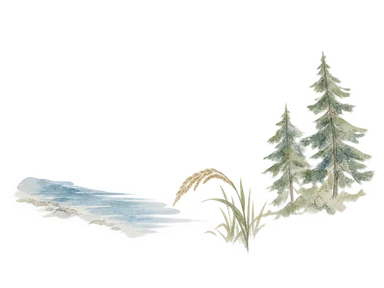 海辺と山あいの仕事を表す概念画