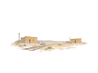 高原の平地と線路を表す概念画