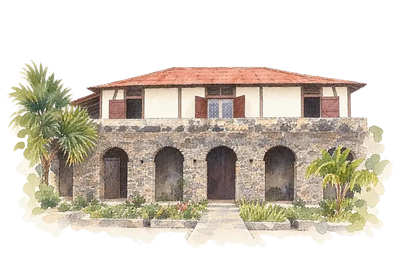 Archaeological Landscape of the First Coffee Plantations in the South-East of Cubaの水彩スケッチ