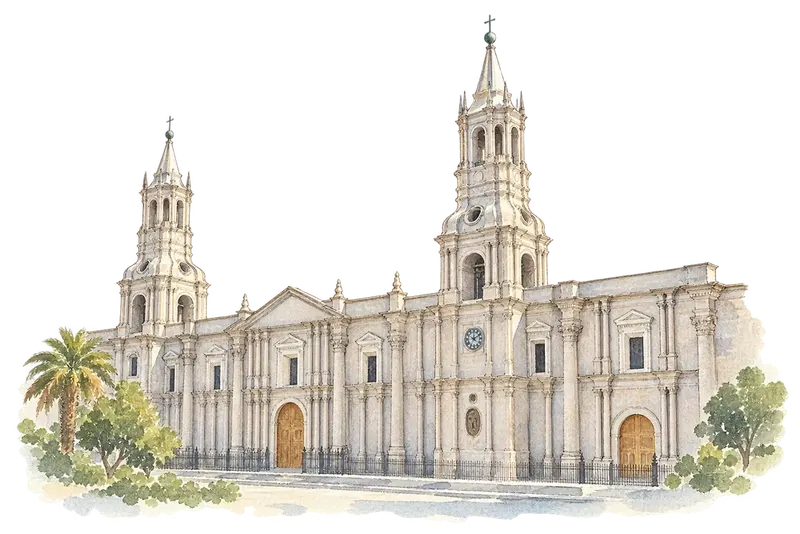 Historical Centre of the City of Arequipaの水彩スケッチ