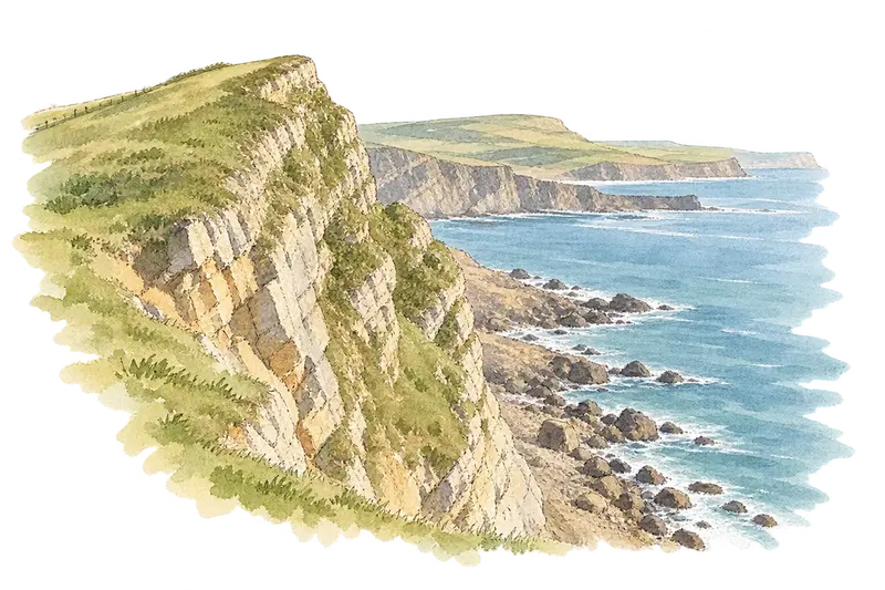 Dorset and East Devon Coastの水彩スケッチ