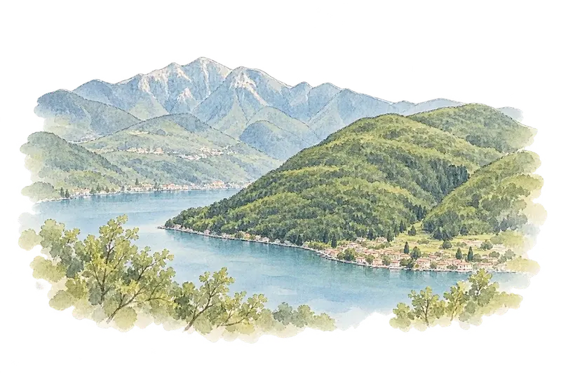 Monte San Giorgioの水彩スケッチ
