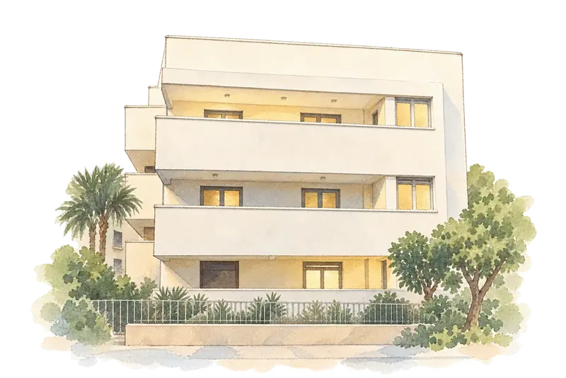 White City of Tel-Aviv – the Modern Movementの水彩スケッチ