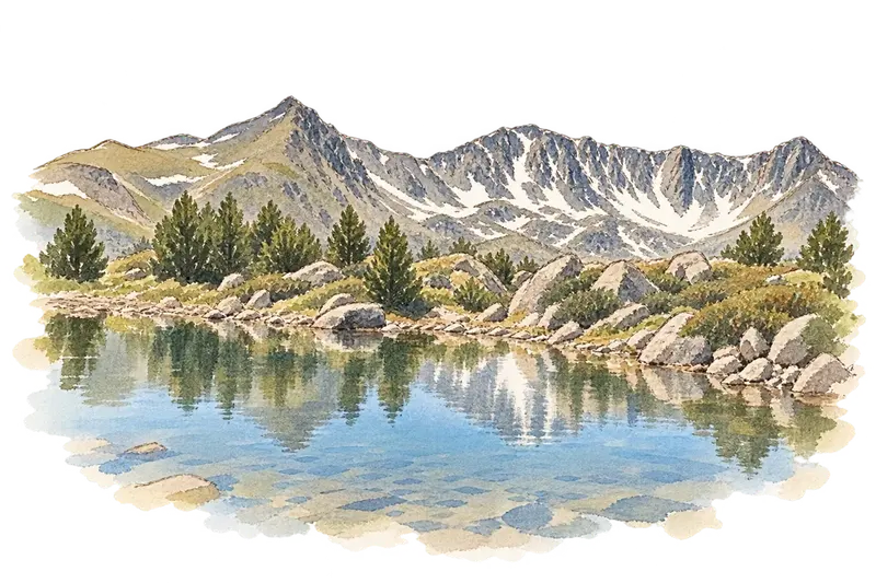 Madriu-Perafita-Claror Valleyの水彩スケッチ