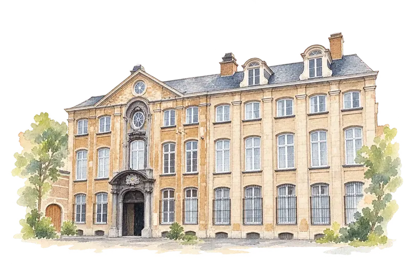 Plantin-Moretus House-Workshops-Museum Complexの水彩スケッチ