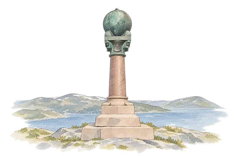 Struve Geodetic Arcの水彩スケッチ