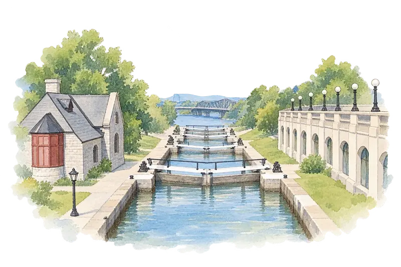 Rideau Canalの水彩スケッチ