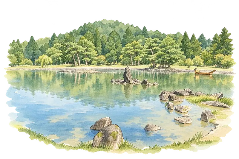 Hiraizumi – Temples, Gardens and Archaeological Sites Representing the Buddhist Pure Landの水彩スケッチ