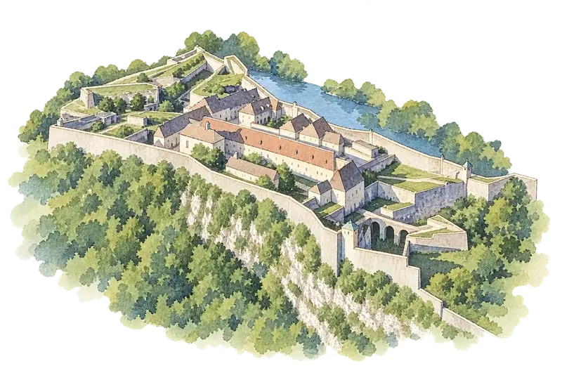 Fortifications of Vaubanの水彩スケッチ