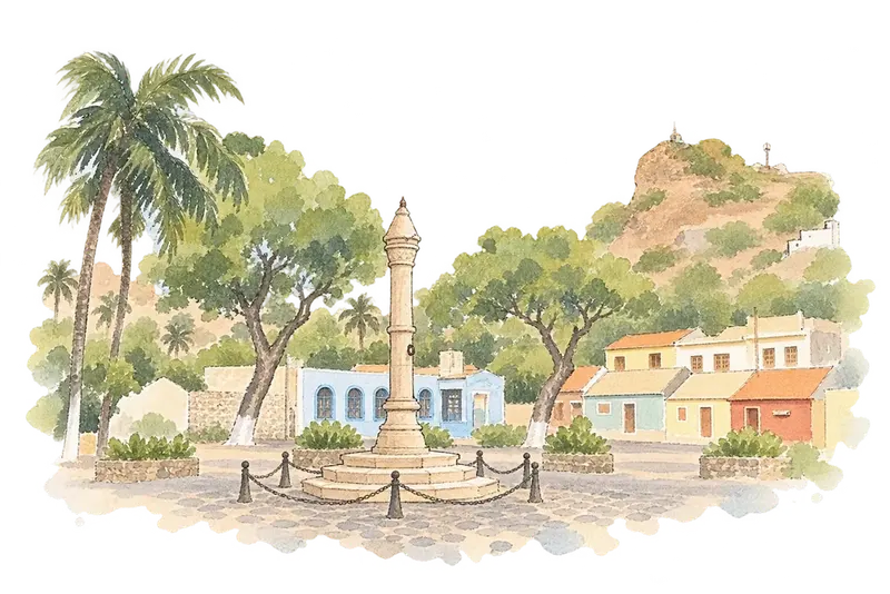 Cidade Velha, Historic Centre of Ribeira Grandeの水彩スケッチ