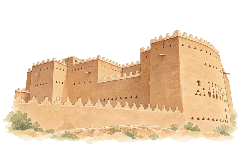 At-Turaif District in ad-Dir'iyahの水彩スケッチ