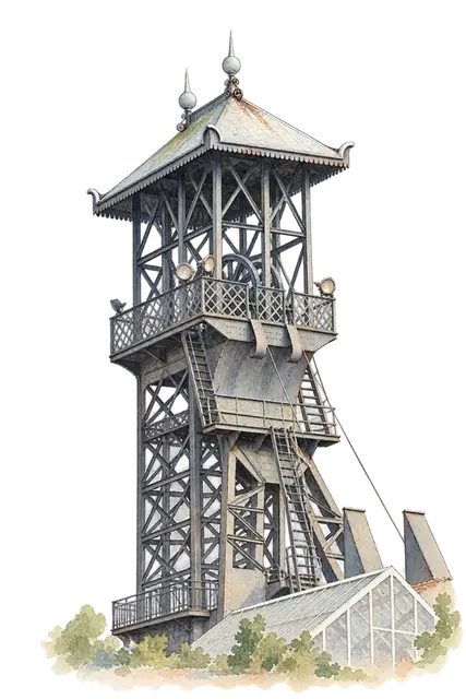 Nord-Pas de Calais Mining Basinの水彩スケッチ