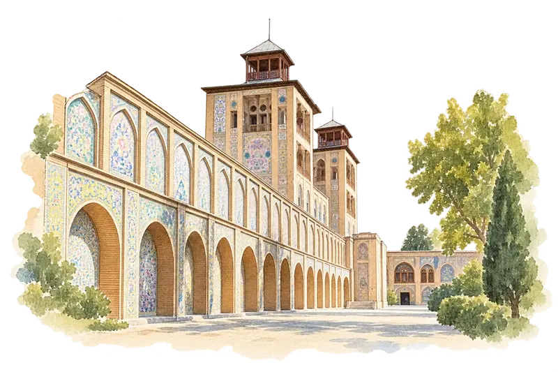 Golestan Palaceの水彩スケッチ