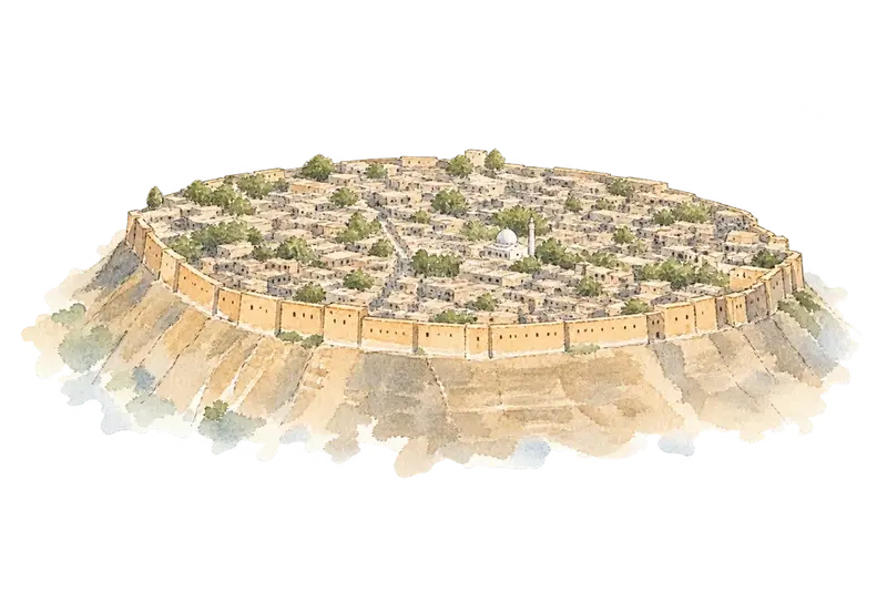 Erbil Citadelの水彩スケッチ