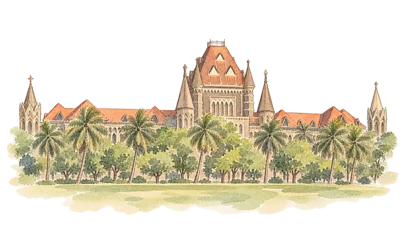 Victorian Gothic and Art Deco Ensembles of Mumbaiの水彩スケッチ