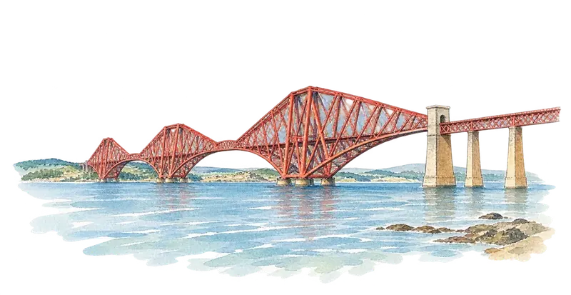 The Forth Bridgeの水彩スケッチ