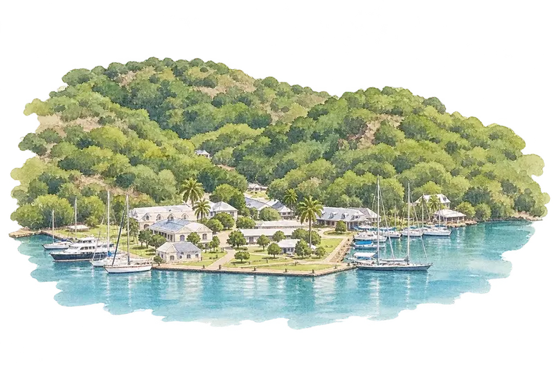 Antigua Naval Dockyard and Related Archaeological Sitesの水彩スケッチ