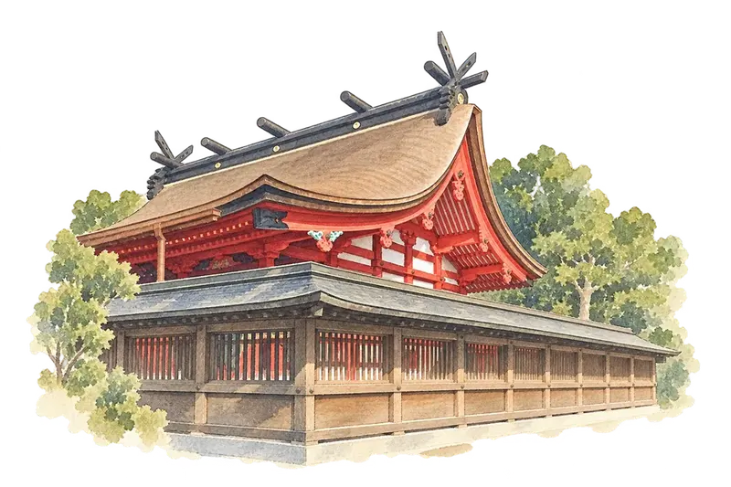 Sacred Island of Okinoshima and Associated Sites in the Munakata Regionの水彩スケッチ