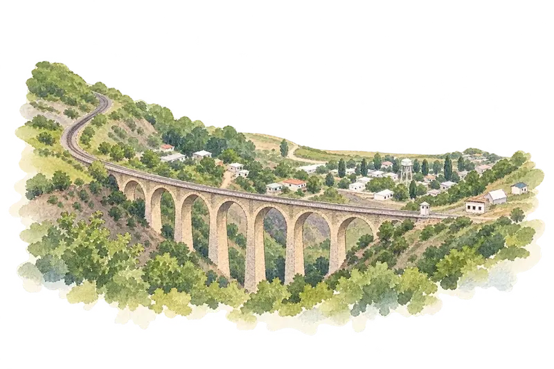 Trans-Iranian Railwayの水彩スケッチ