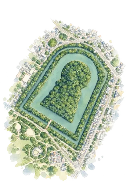 Mozu-Furuichi Kofun Group: Mounded Tombs of Ancient Japanの水彩スケッチ