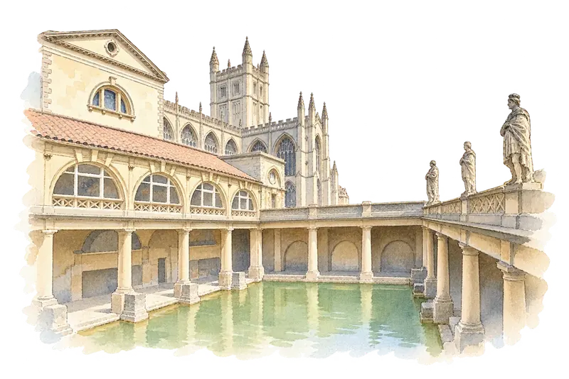 The Great Spa Towns of Europeの水彩スケッチ