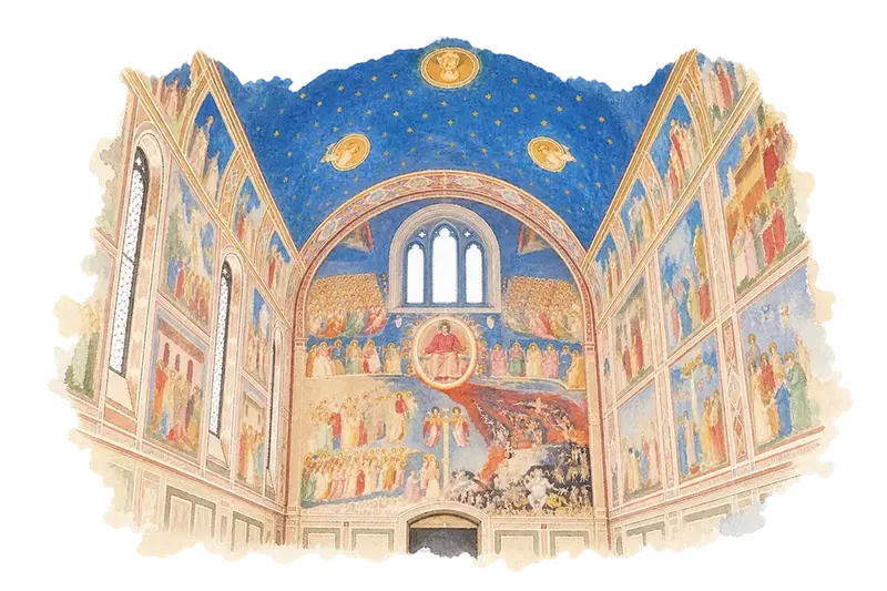 Padua’s fourteenth-century fresco cyclesの水彩スケッチ