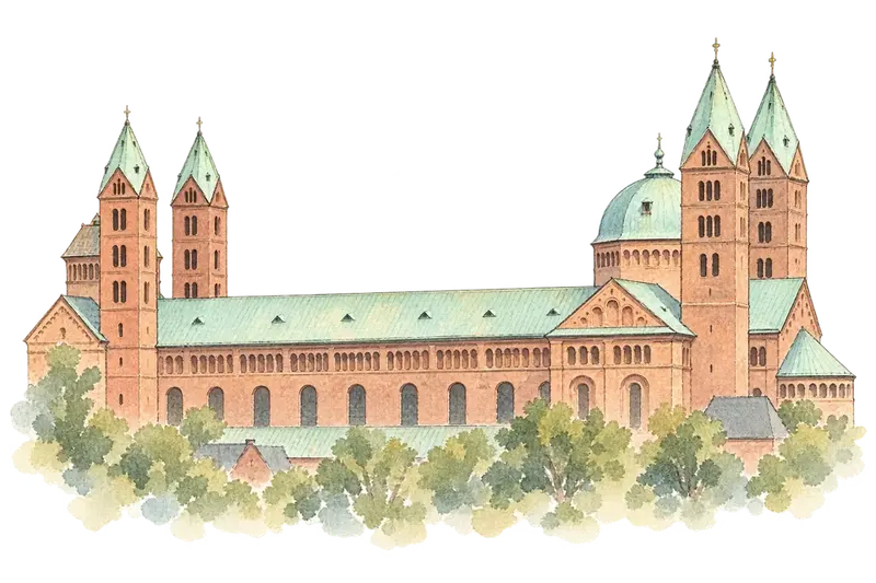 Speyer Cathedralの水彩スケッチ