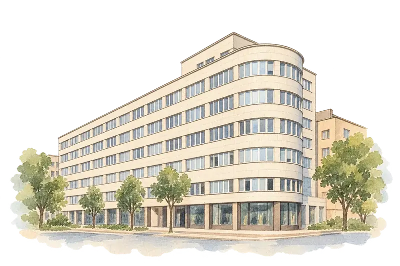 Gdynia Modernist City Centreの水彩スケッチ
