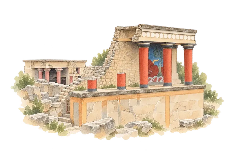 Minoan Palatial Centresの水彩スケッチ