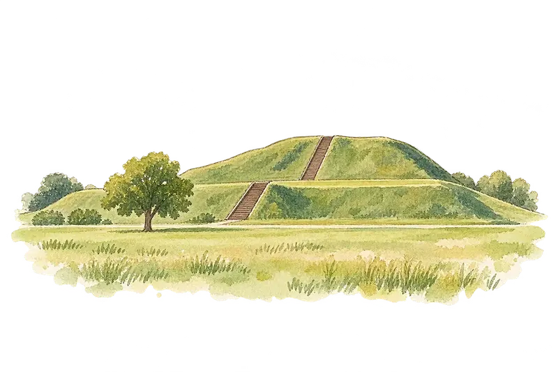 Cahokia Mounds State Historic Siteの水彩スケッチ