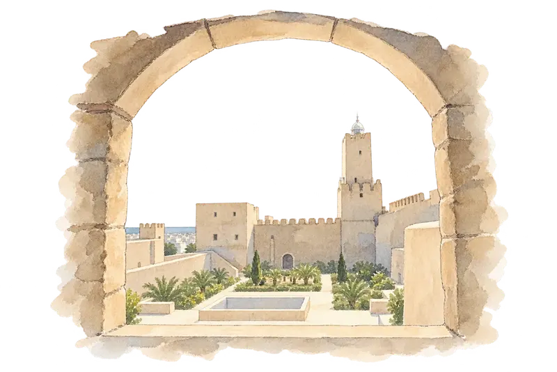 Medina of Sousseの水彩スケッチ