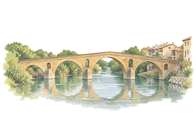 Routes of Santiago de Compostela: Camino Francés and Routes of Northern Spainの水彩スケッチ