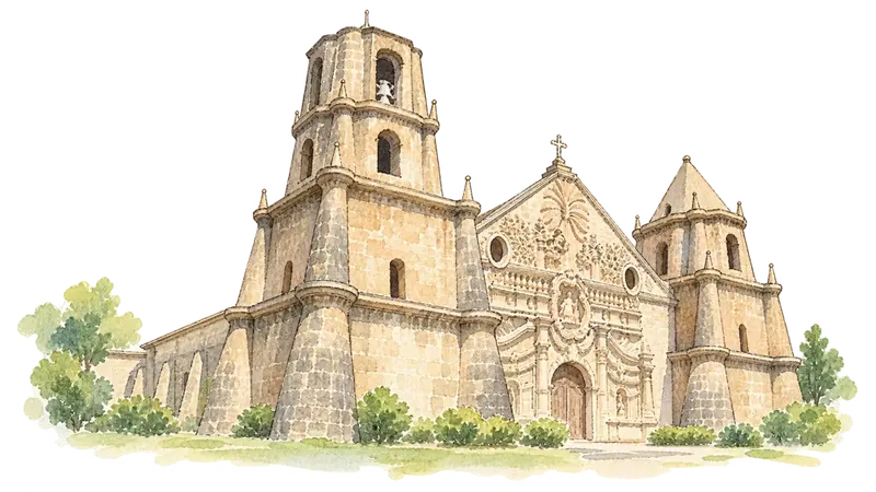 Baroque Churches of the Philippinesの水彩スケッチ