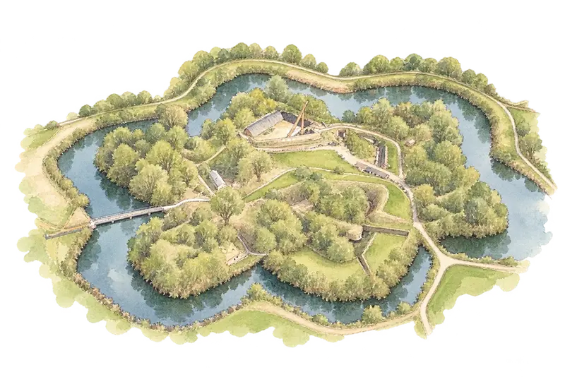 Dutch Water Defence Linesの水彩スケッチ