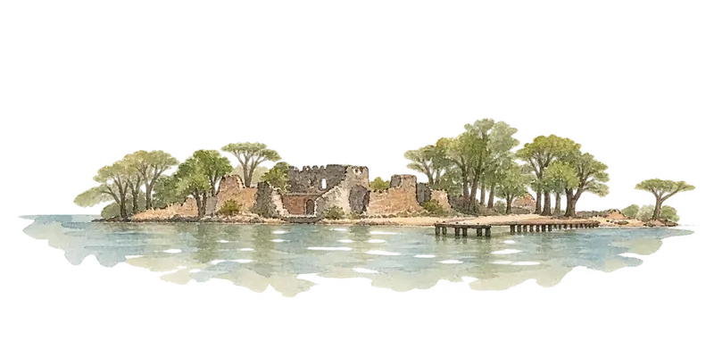 Kunta Kinteh Island and Related Sitesの水彩スケッチ