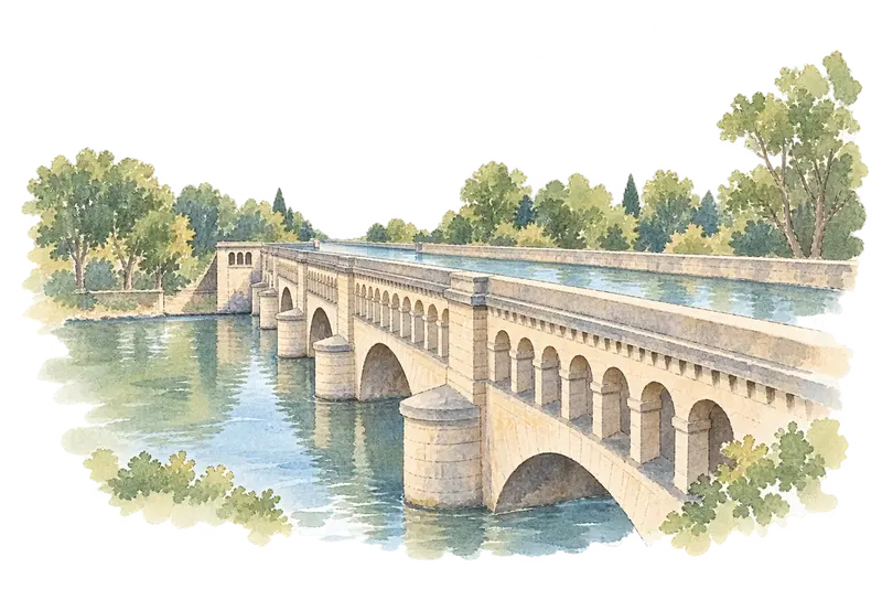 Canal du Midiの水彩スケッチ