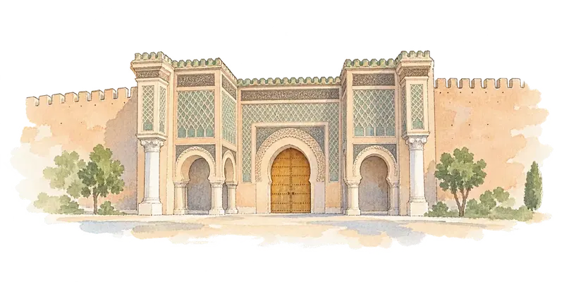 Historic City of Meknesの水彩スケッチ