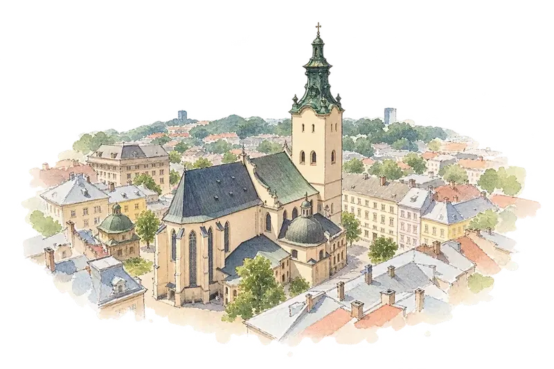 L'viv – the Ensemble of the Historic Centreの水彩スケッチ