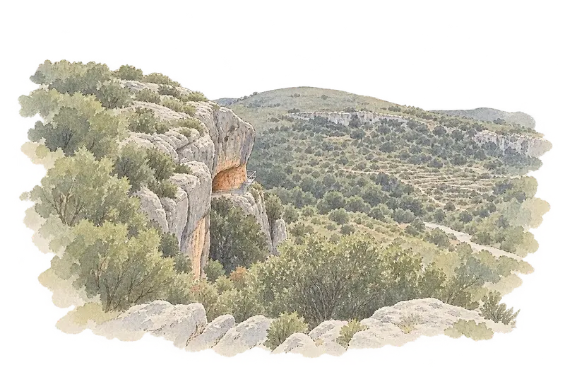 Rock Art of the Mediterranean Basin on the Iberian Peninsulaの水彩スケッチ