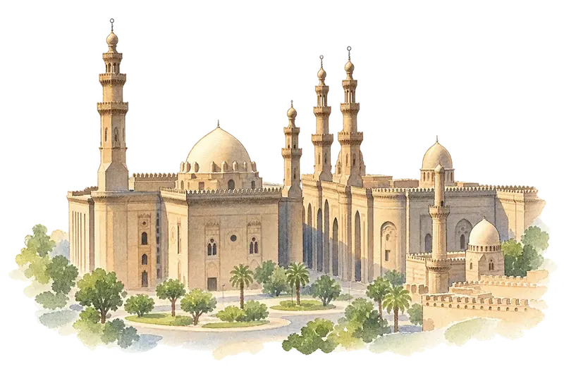 Historic Cairoの水彩スケッチ