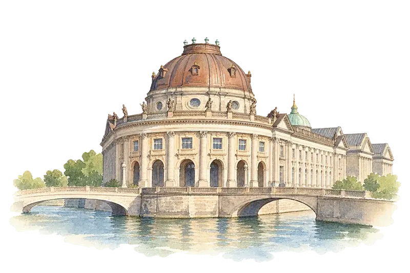 Museumsinsel (Museum Island), Berlinの水彩スケッチ