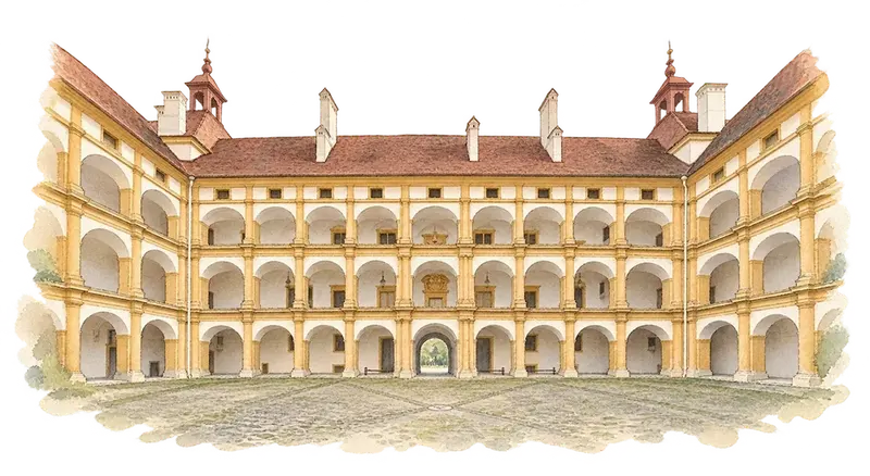 City of Graz – Historic Centre and Schloss Eggenbergの水彩スケッチ