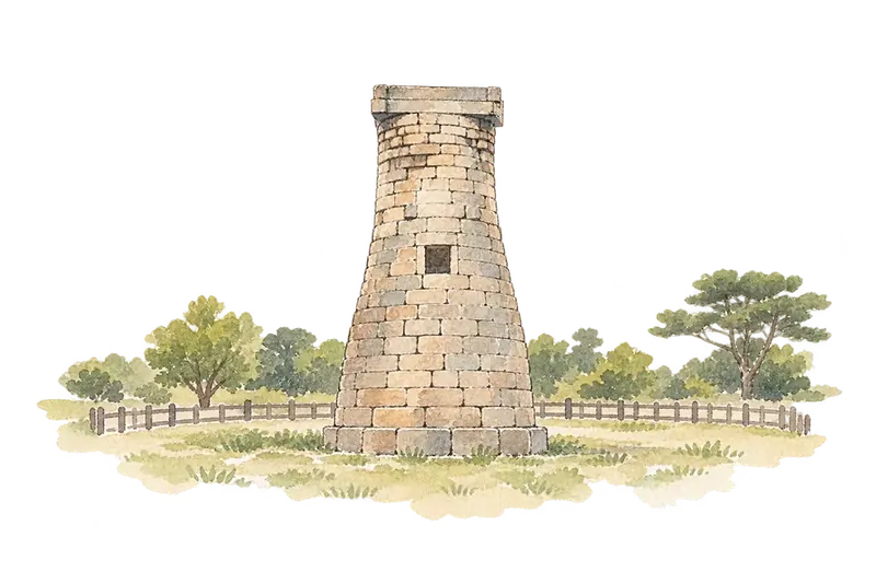 Gyeongju Historic Areasの水彩スケッチ